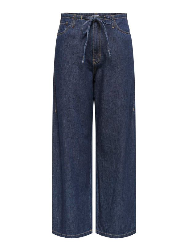 Product JEAN WIDE TIRO ALTO SABRINA-Dark Blue Denim - Image 1