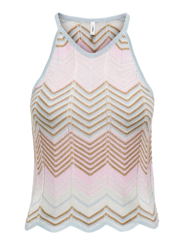 Product TOP LUREX ALVIRA-Cloud Blue Pattern:Roseate/Cloud/Bistre/Silver Glitter - Image 2