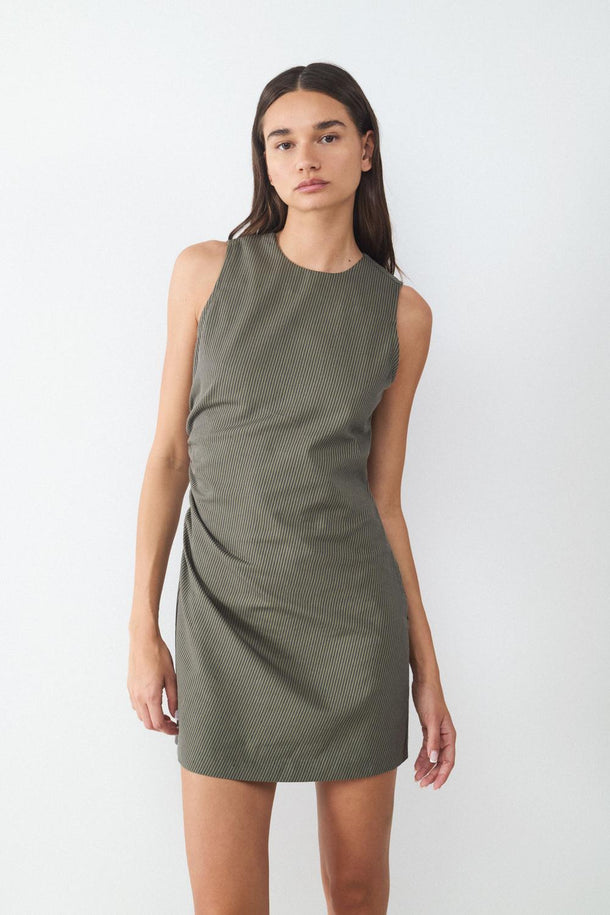 Product VESTIDO MINI RAYAS BMK-Spinach Green - Image 2