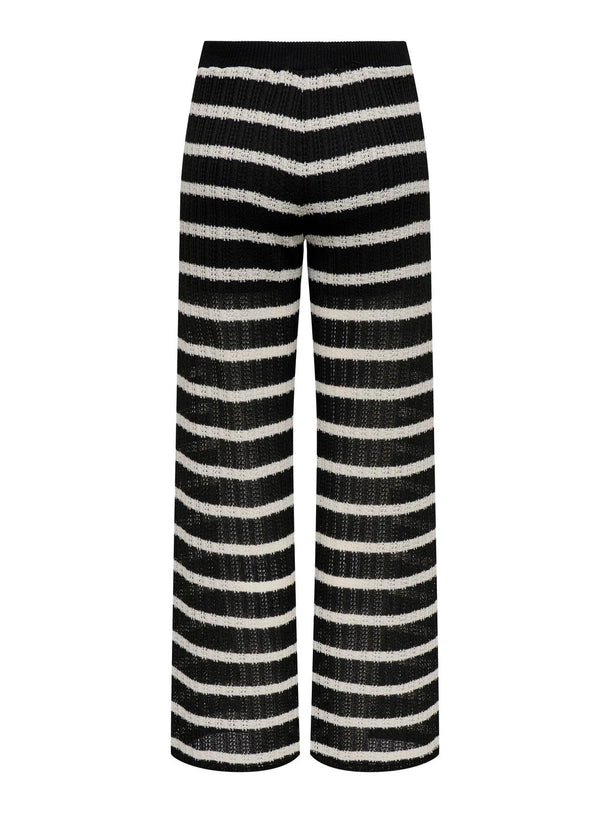 Product PANTALÓN RECTO TEJIDO ALI-Black Stripes:CLOUD DANCER - Image 2