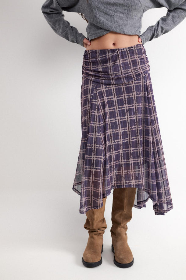 Product FALDA MIDI CUADROS BMK-Burgundy - Image 2