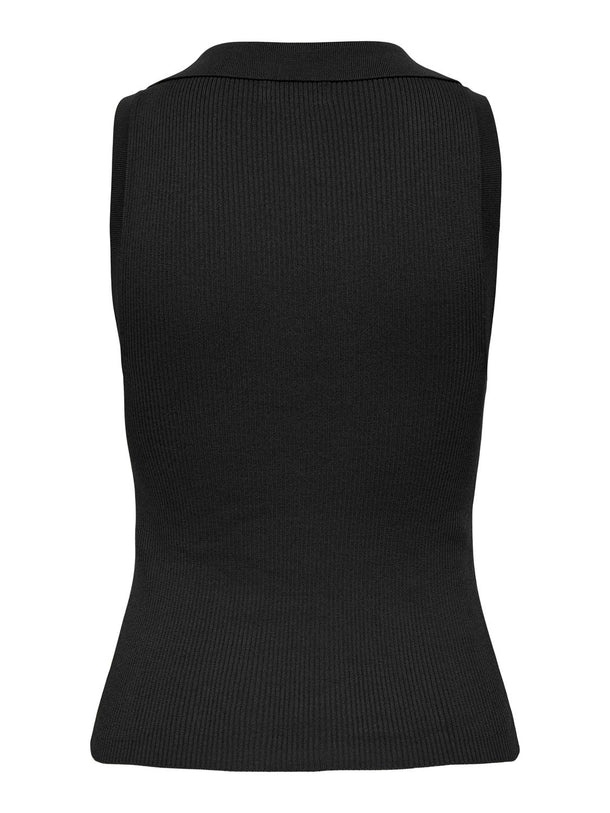 Product TOP TEJIDO CON CUELLO CAMISERO NANNA-Black - Image 2