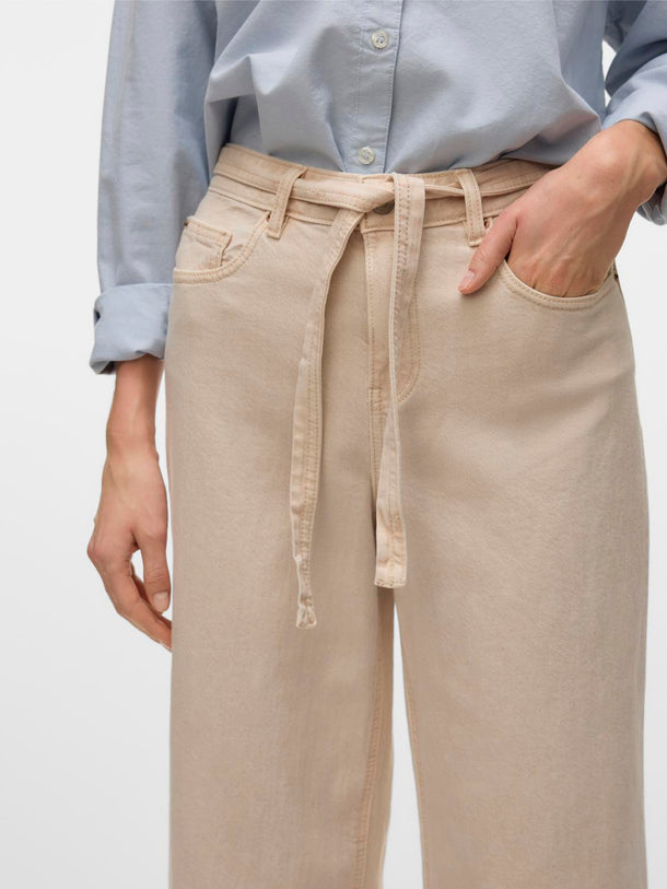 Product JEAN WIDE TIRO MEDIO LIE - Ecru - Image 6