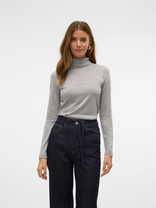 Product TOP SARAH  - Light Grey Melange Detail:SILVER LUREX - Image 1
