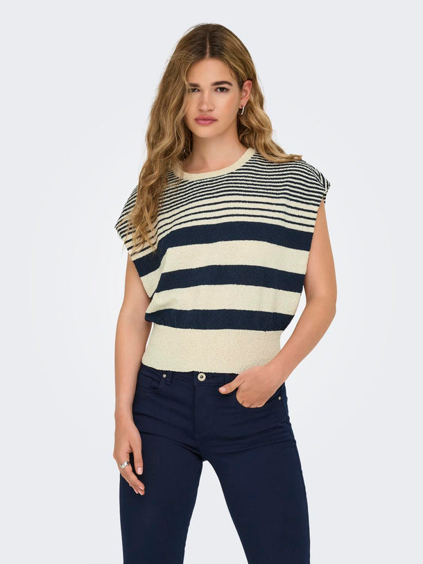 Product TOP MIA - Egret Stripes:Total Eclipse - Image 1
