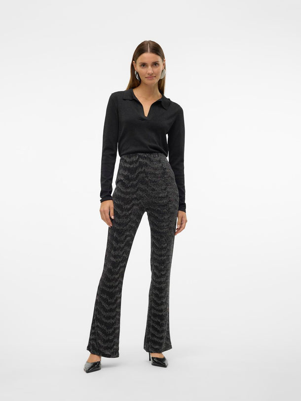 Product PANTALON LUCY - Black Detail:SILVER LUREX - Image 2