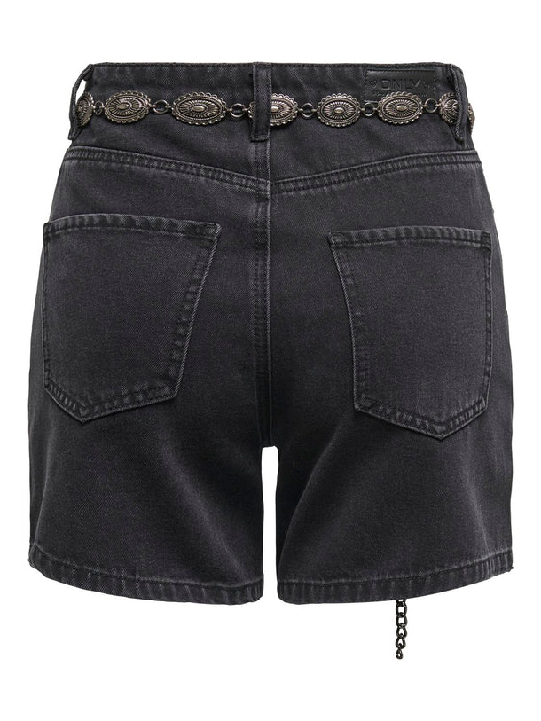Product SHORT DENIM WESTERN CON CINTURÓN VEGA-Washed Black - Image 2