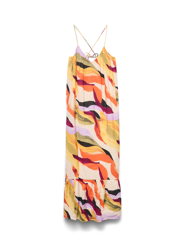 Product VESTIO MAXI ESTAMPADO TILLY-Cloud Dancer AOP:ABSTRACT PRINT - Image 3