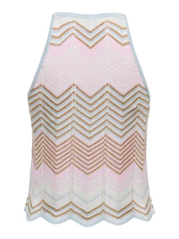 Product TOP LUREX ALVIRA-Cloud Blue Pattern:Roseate/Cloud/Bistre/Silver Glitter - Image 3