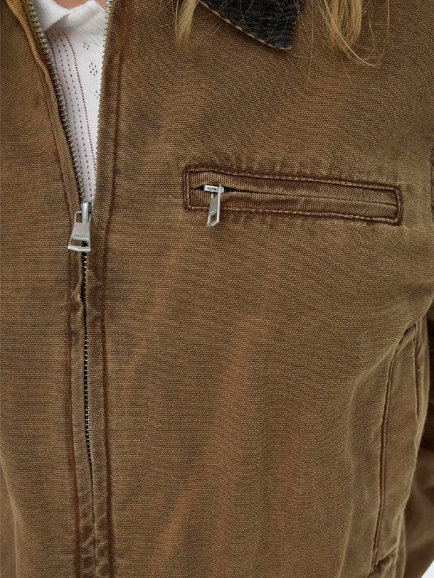 Product CHAQUETA CAVA - Bistre Detail:COLLAR CHOCOLATE TORTE - Image 6