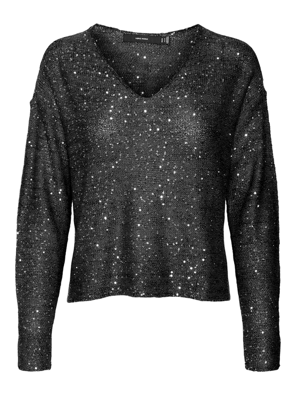 Product SWEATER LEILANI - Black Detail:W. SILVER SEQUINS - Image 4