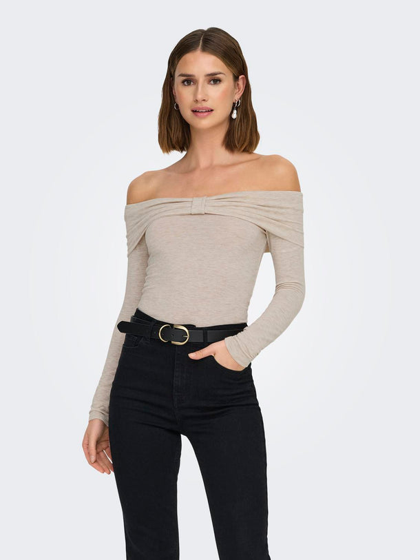 Product TOP FAYOLA - Oatmeal Detail:MELANGE - Image 1