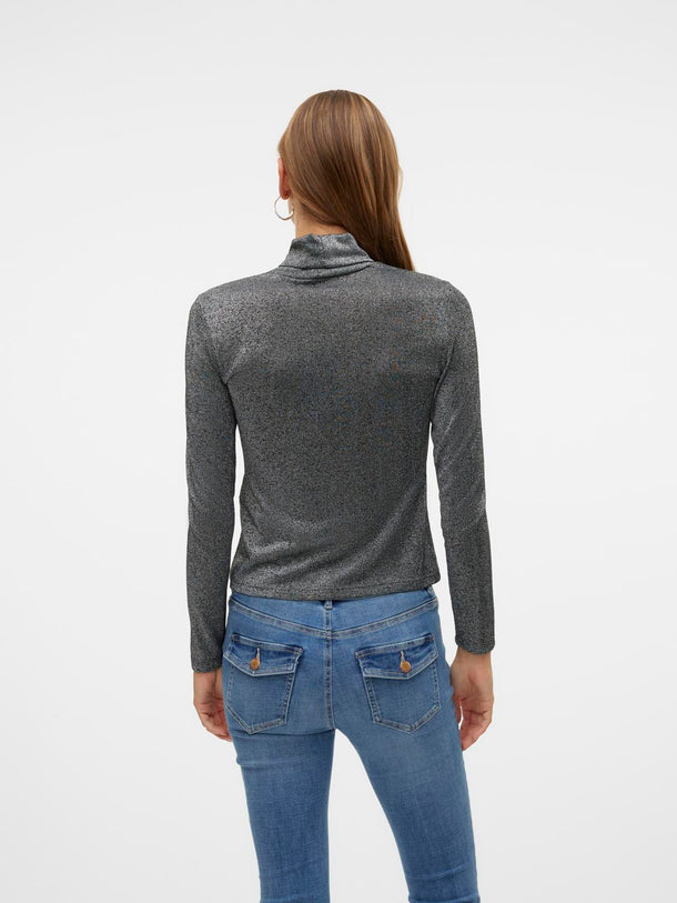 Product TOP SARAH  - Black Detail:SILVER LUREX - Image 3