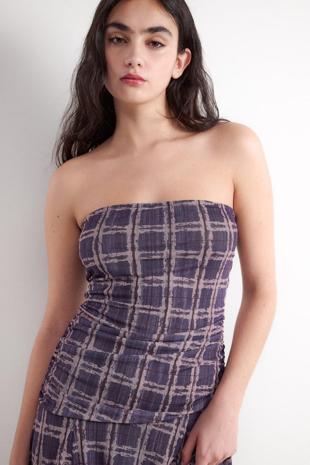 Product VESTIDO ESTAMPADO CUADROS BMK-Burgundy - Image 6