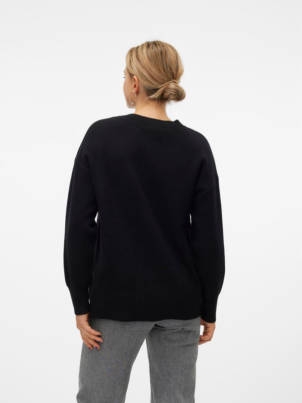 Product SWEATER NANCY - Black Detail:SOLID - Image 4