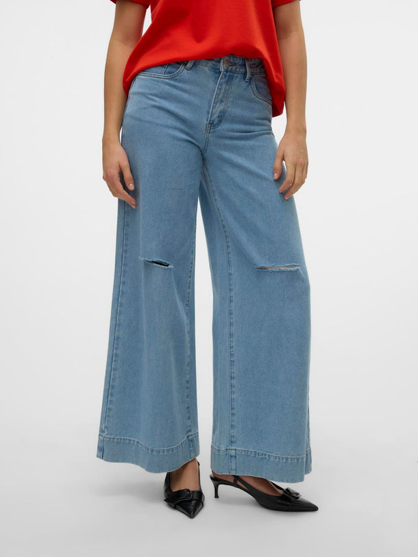 Product JEAN WIDE TIRO MEDIO ANNET - Light Blue Denim - Image 4