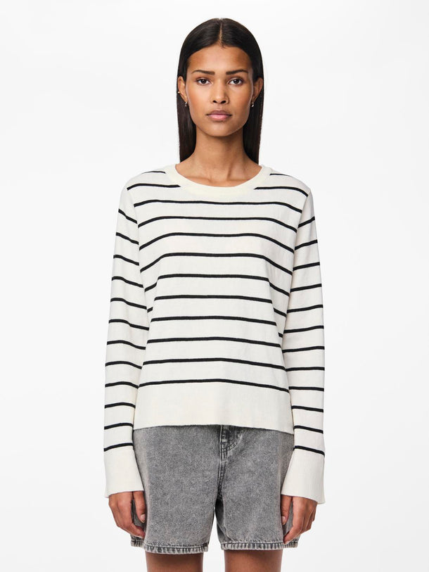 Product SWEATER JOY - Cloud Dancer Stripes:BLACK - Image 2