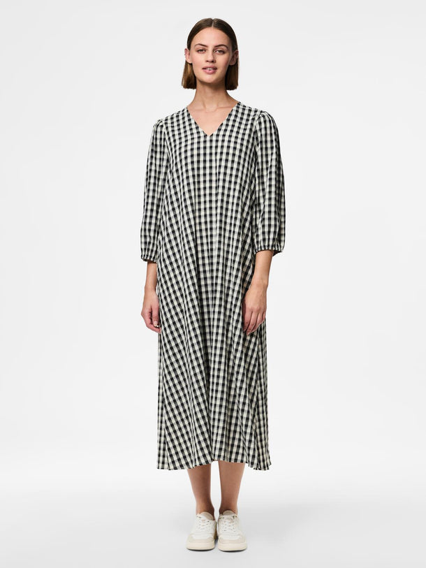Product VESTIDO DUJA - Black Checks:CLOUD DANCER - Image 1