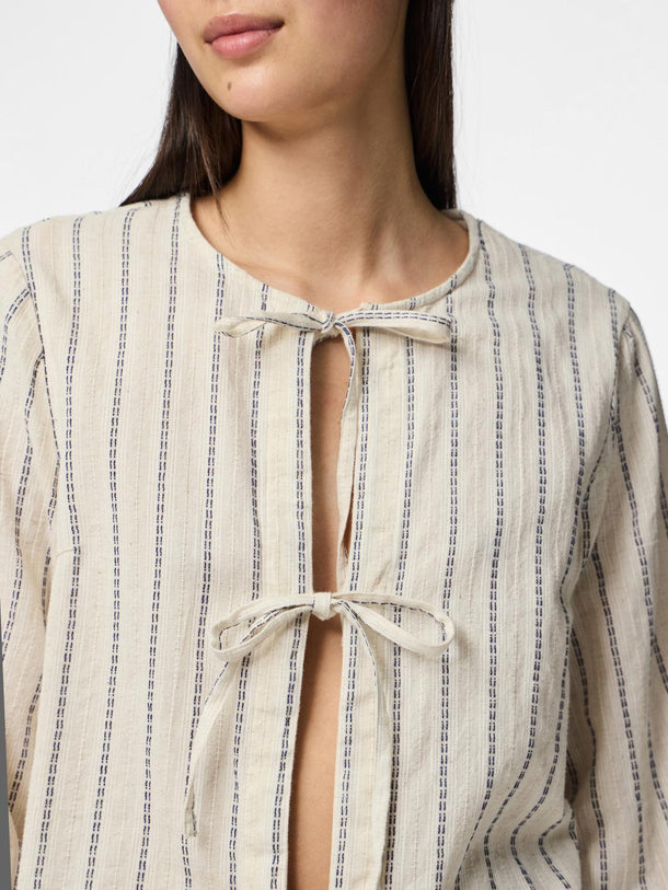 Product BLUSA LINO CON NUDO TIMBER - Birch Stripes:Ombre blue - Image 3