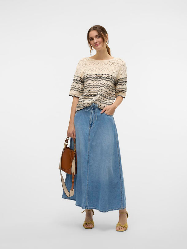 Product SWEATER TEJIDO ESCOTE BARCO MADEIRA - Birch Detail:W. BLACK - Image 5