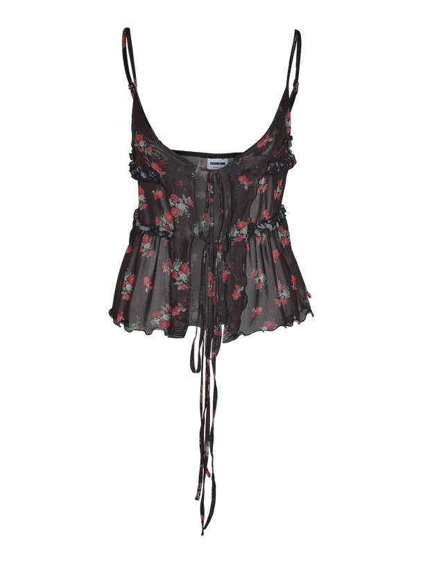 Product TOP LESLEY - Black AOP:LILLE ROSE - Image 2