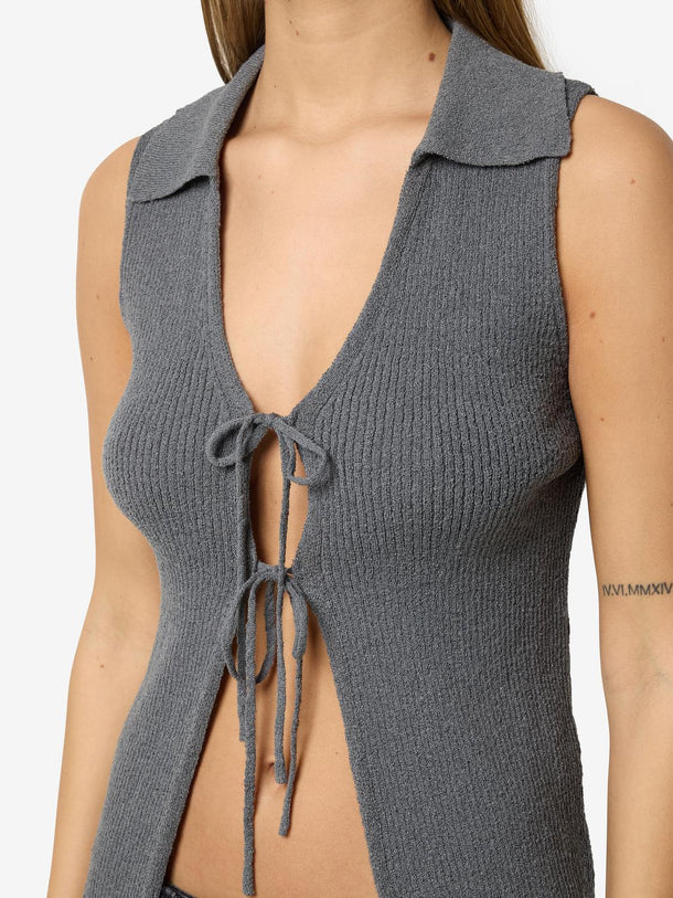 Product TOP TEJIDO CON LAZOS AYLIN-Charcoal Gray - Image 6