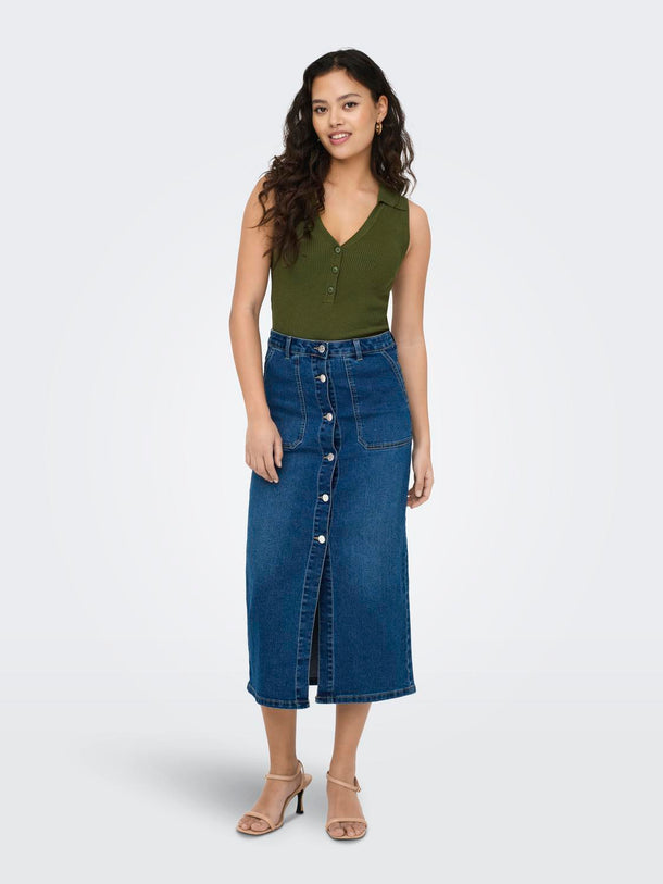 Product TOP TEJIDO CON CUELLO CAMISERO NANNA-Capulet Olive - Image 5