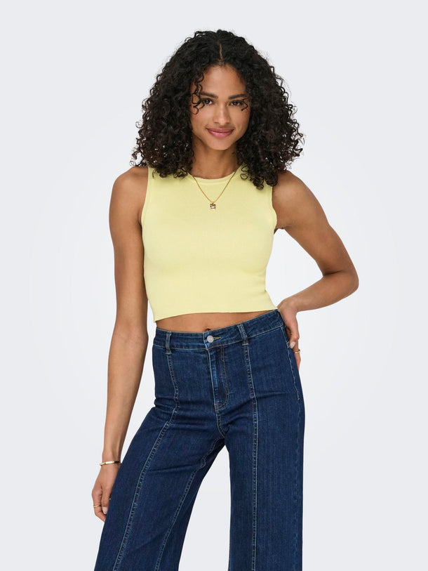 Product TOP ACANALADO CON CUELLO REDONDO ANTONIA-Wax Yellow - Image 4