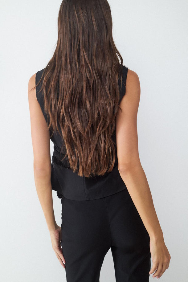 Product TOP CUELLO CAMISERO FRUNCIDO BMK-Black - Image 3