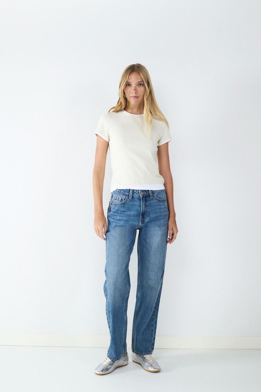 JEAN STRAOGHT HIGH RISE BMK - Blue Denim