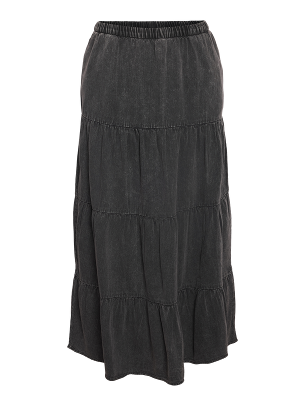 Product FALDA MAXI DENIM ACID WASH OREGON-Black Detail:WASHED - Image 5