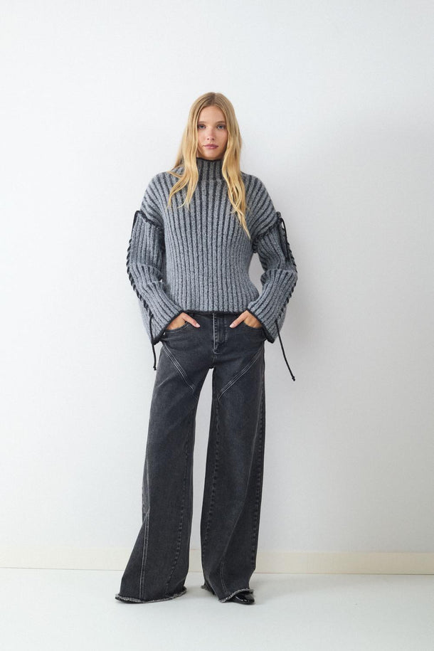 Product JEAN WIDE LEG BMK-Dark Grey Denim - Image 1