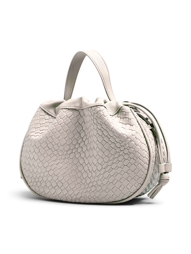 Product BOLSO EFECTO CUERO CON ASA Y CORREA DESMONTABLE BALLOON-Silver Mink - Image 1