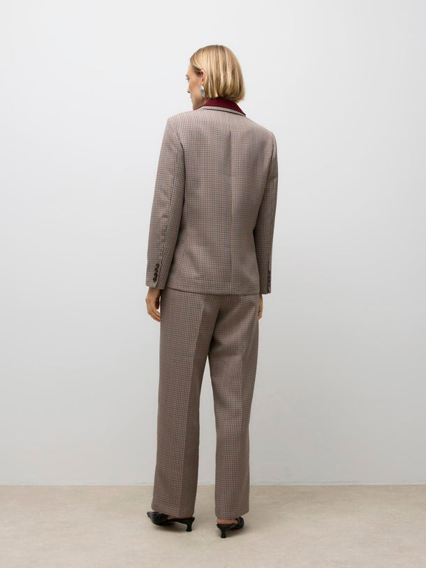 Product BLAZER REGULAR SIMMA-Beaver Fur Checks:BLACK AND ROOT BEER - Image 3