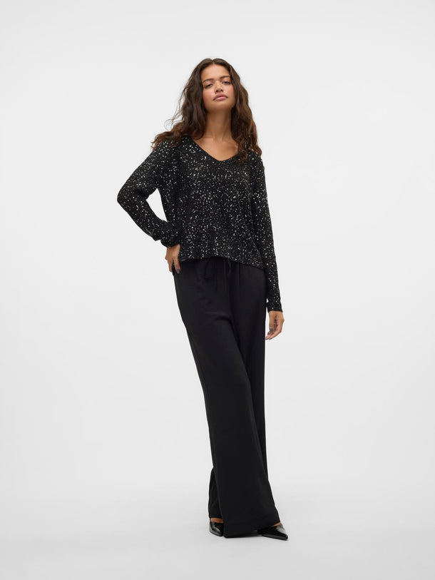 Product SWEATER LEILANI - Black Detail:W. SILVER SEQUINS - Image 2