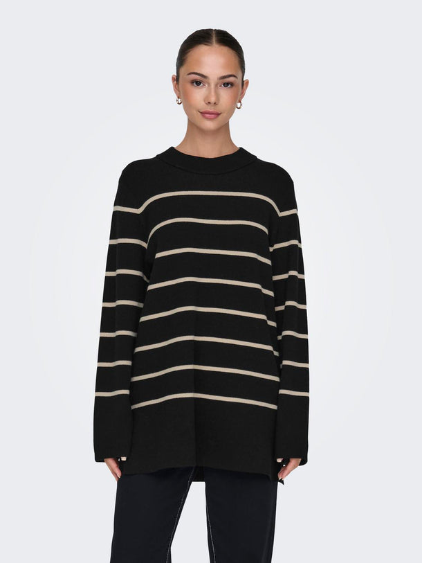 Product SWEATER MILA - Black Stripes:CEMENT - Image 2