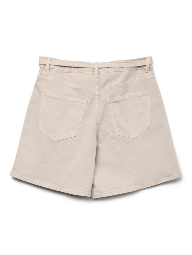 Product SHORT DENIM TIRO MEDIO CON CINTURÓN DEA - Ecru - Image 5