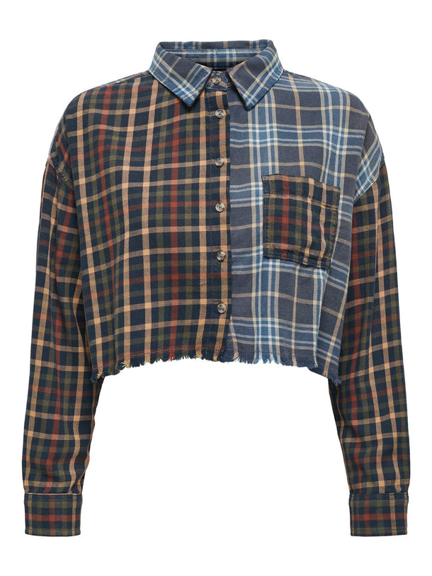 Product CAMISA W.BROADWAY - Medium Blue Denim Checks:RED - Image 1