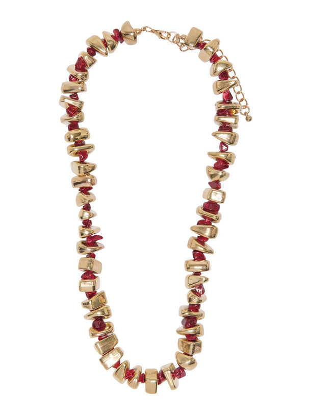 Product COLLAR CHUNKY ADIA-Gold Colour Detail:WINETASTING PEARLS - Image 1