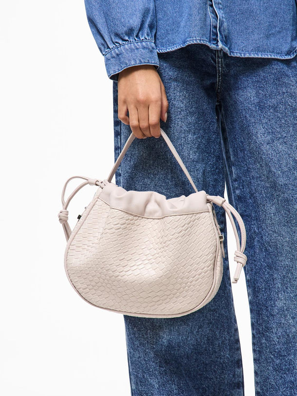 Product BOLSO EFECTO CUERO CON ASA Y CORREA DESMONTABLE BALLOON-Silver Mink - Image 2