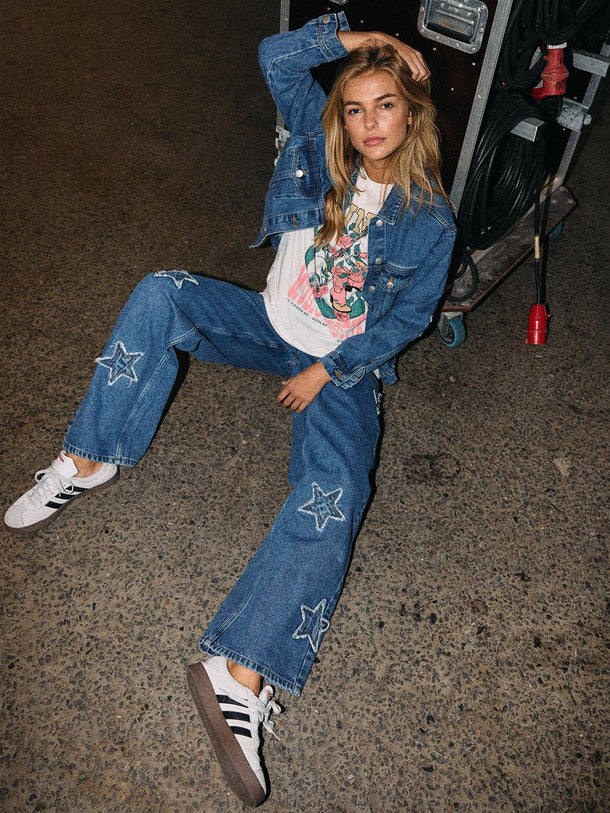 Product JEAN WIDE TIRO ALTO ESTRELLAS LONEL-Medium Blue Denim - Image 3