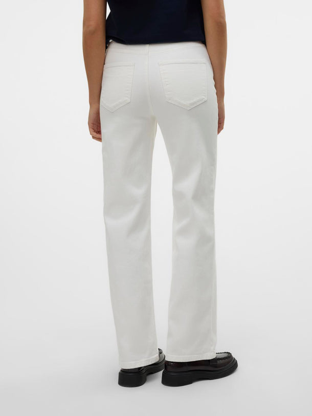 Product JEAN WIDE TIRO ALTO TESSA - Bright White Detail:EMBROIDERY - Image 5