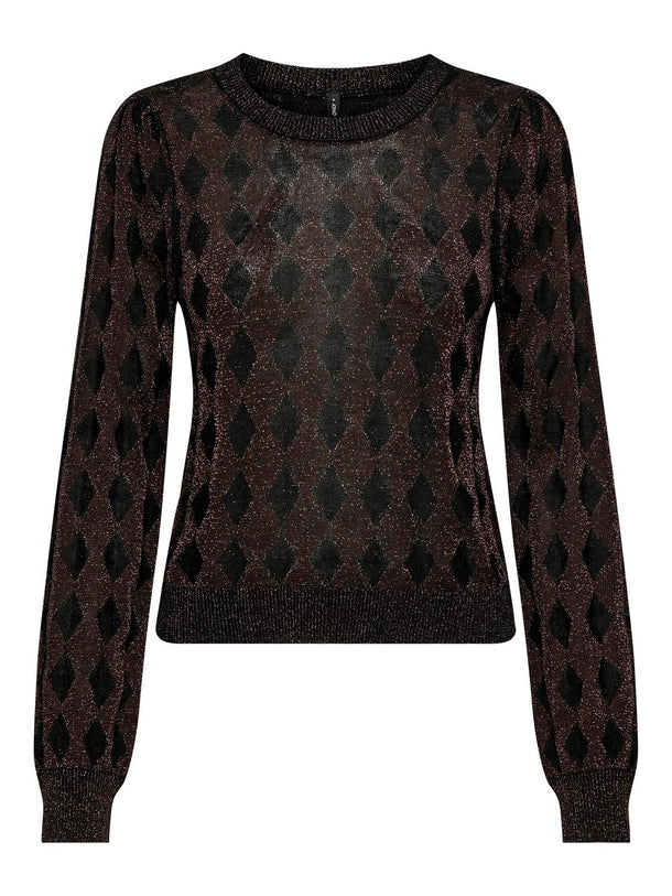 Product SWEATER MALOU - Black Detail:Dark Gold Glitter - Image 1