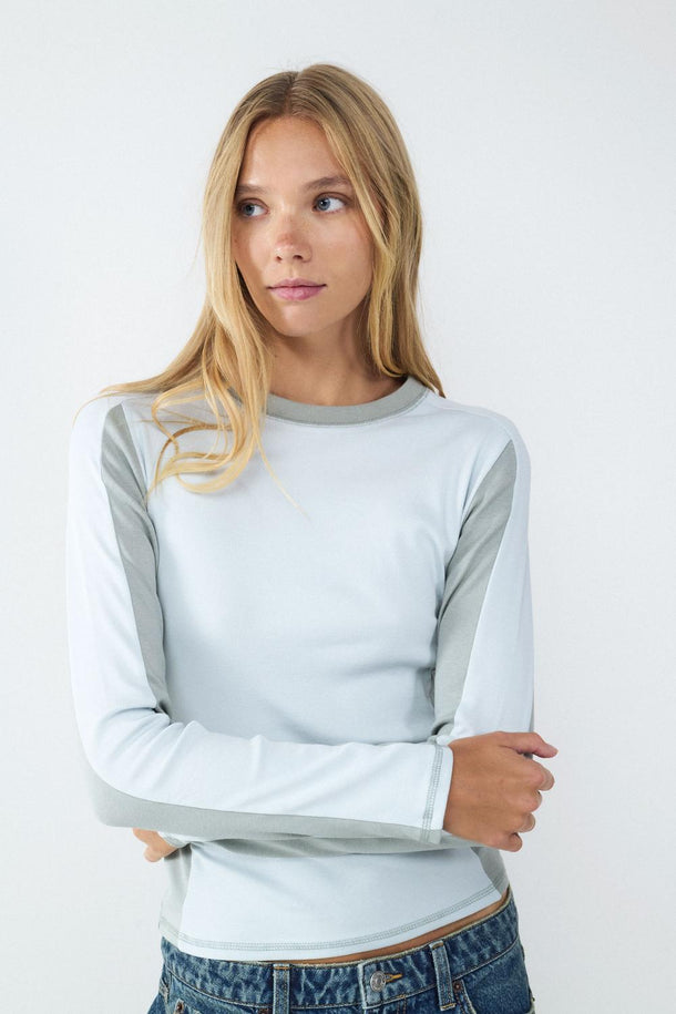 Product POLERA ACANALADA RIB BMK-White Melange - Image 1