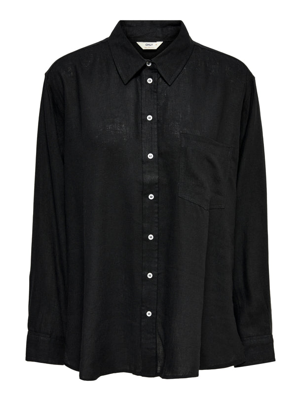 Product CAMISA TOKYO MEZCLA DE LINO - Black - Image 6