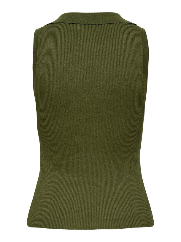 Product TOP TEJIDO CON CUELLO CAMISERO NANNA-Capulet Olive - Image 2