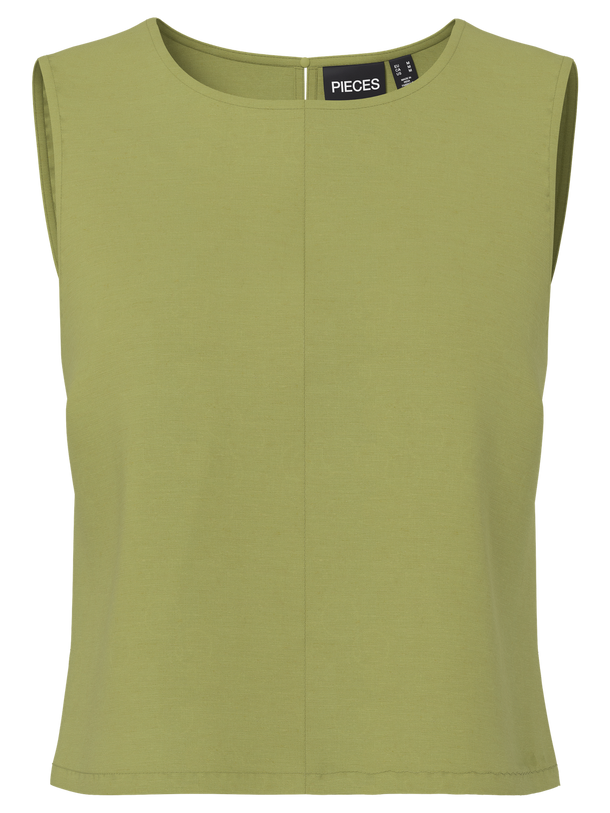 Product TOP LINO BUNNA-Green Olive Detail:Contrast stitching - Image 1