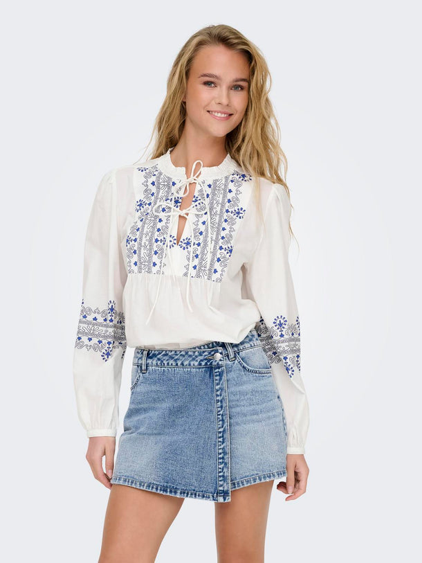 Product BLUSA BORDADA ELINE-Cloud Dancer AOP:EVEN - Image 1