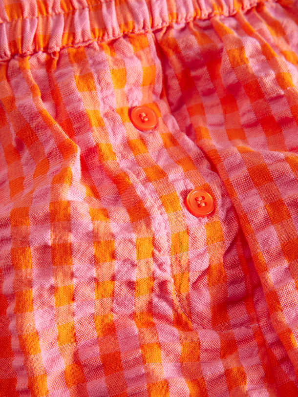 Product PANTALÓN TIRO ALTO CON CINTURA ELÁSTICA PETRA-Persimmon Orange Checks:Morning Glory - Image 6