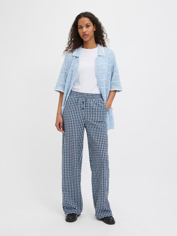 Product PANTALÓN TIRO ALTO CON CINTURA ELÁSTICA PETRA-Skyway Checks:Pea Coat - Image 4